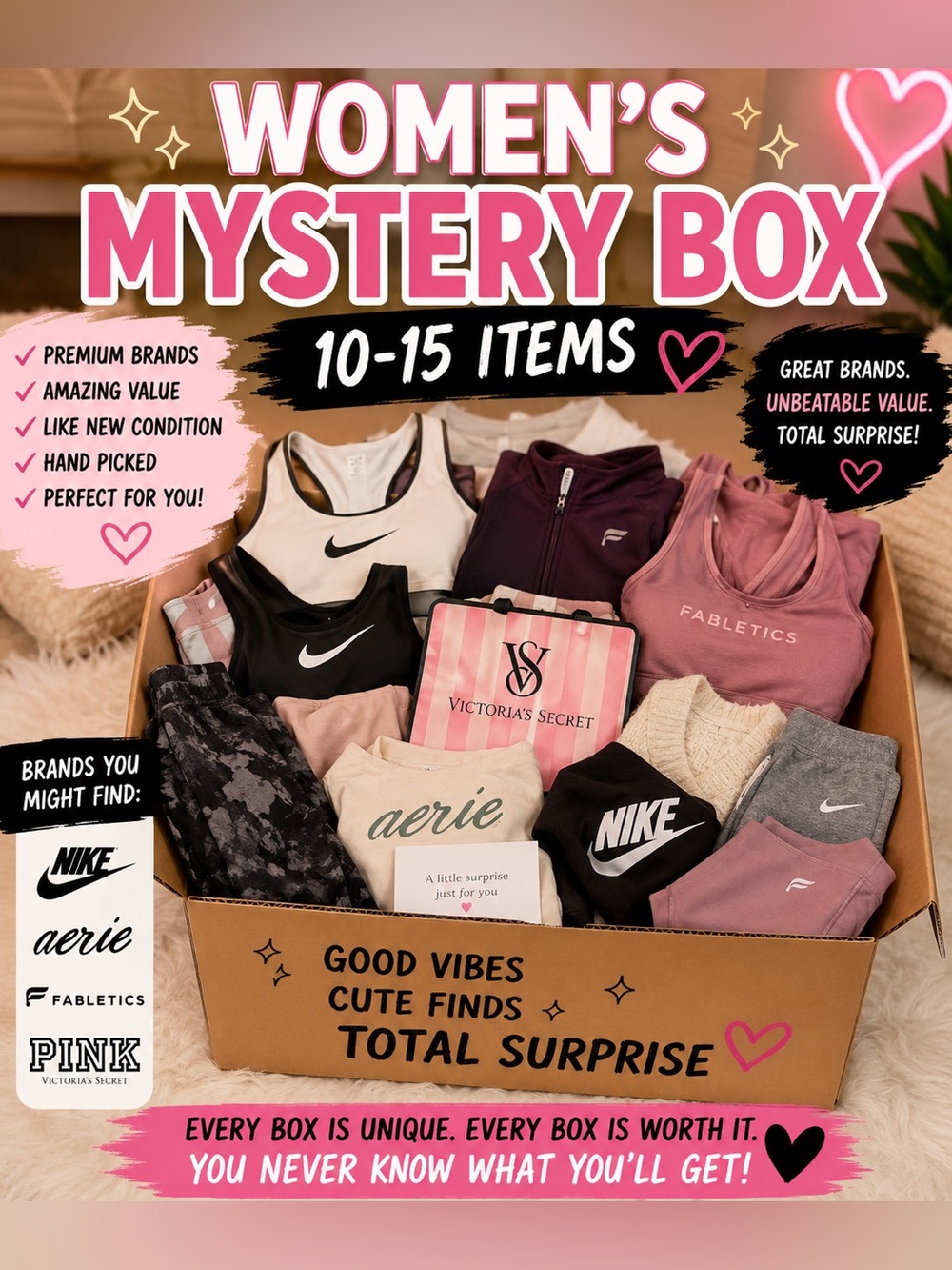 WOMENS MYSTERY LOTS LAST 4 BOXES IN STOCK S
